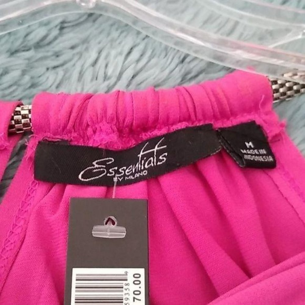 Essentials by Milano Pink Dress Silver Roped Strap - Picture 7 of 8
